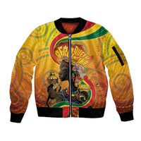 Afro Latina Queen Sleeve Zip Bomber Jacket The Beauty Of Black Women - Wonder Print Shop