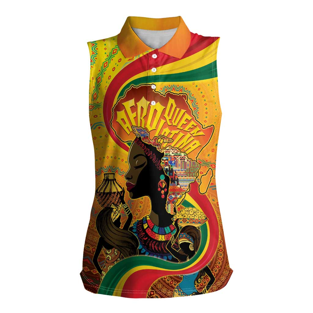 Afro Latina Queen Women Sleeveless Polo Shirt The Beauty Of Black Women - Wonder Print Shop