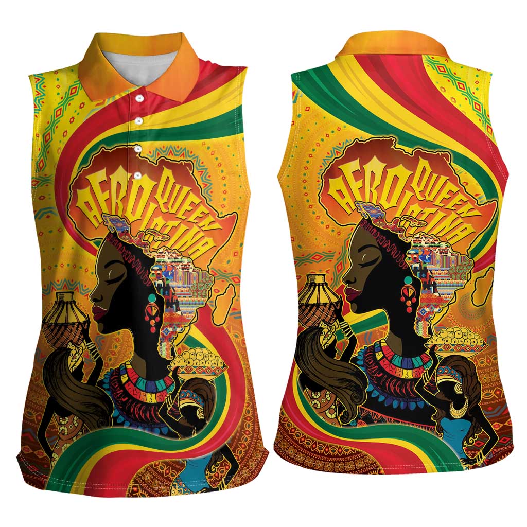 Afro Latina Queen Women Sleeveless Polo Shirt The Beauty Of Black Women - Wonder Print Shop