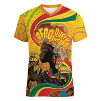 Afro Latina Queen Women V-Neck T-Shirt The Beauty Of Black Women - Wonder Print Shop