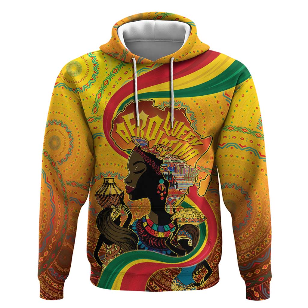 Afro Latina Queen Zip Hoodie The Beauty Of Black Women - Wonder Print Shop