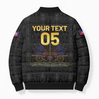 Custom Haiti Football 2026 Bomber Puffer Jacket Haiti Nan Mondyal