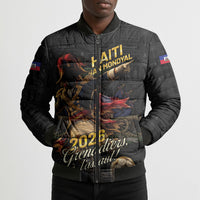 Custom Haiti Football 2026 Bomber Puffer Jacket Haiti Nan Mondyal