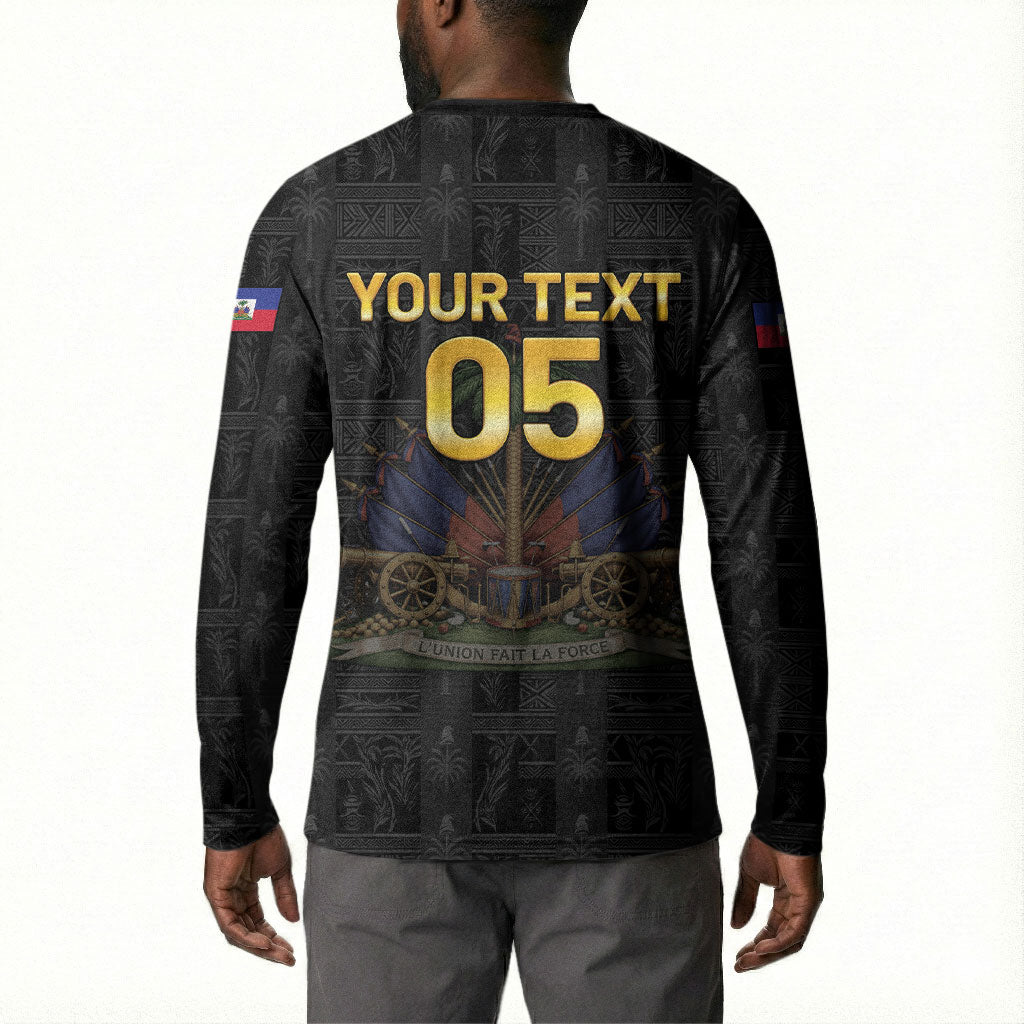 Custom Haiti Football 2026 Button Sweatshirt Haiti Nan Mondyal