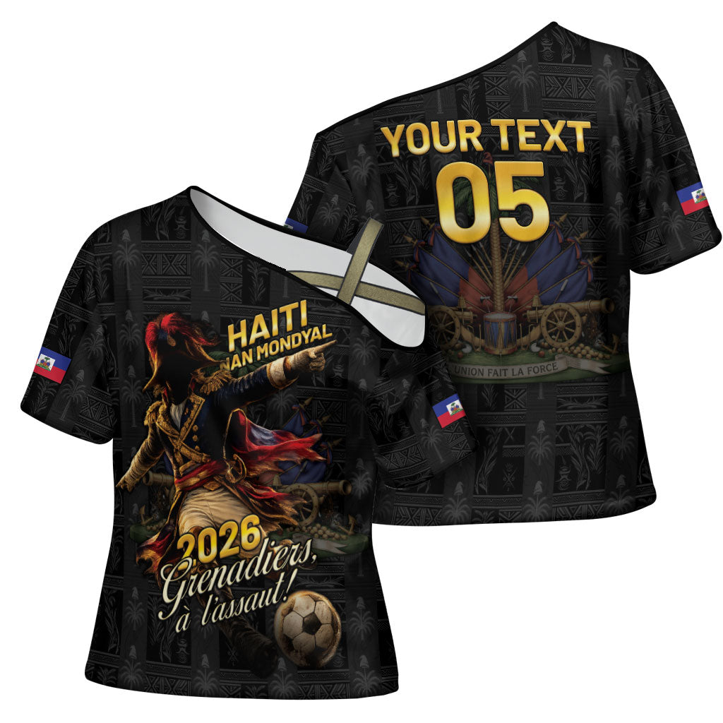 Custom Haiti Football 2026 Cross Shoulder Shirt Haiti Nan Mondyal