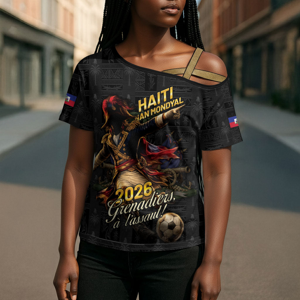 Custom Haiti Football 2026 Cross Shoulder Shirt Haiti Nan Mondyal