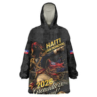 Custom Haiti Football 2026 Kid Wearable Blanket Hoodie Haiti Nan Mondyal