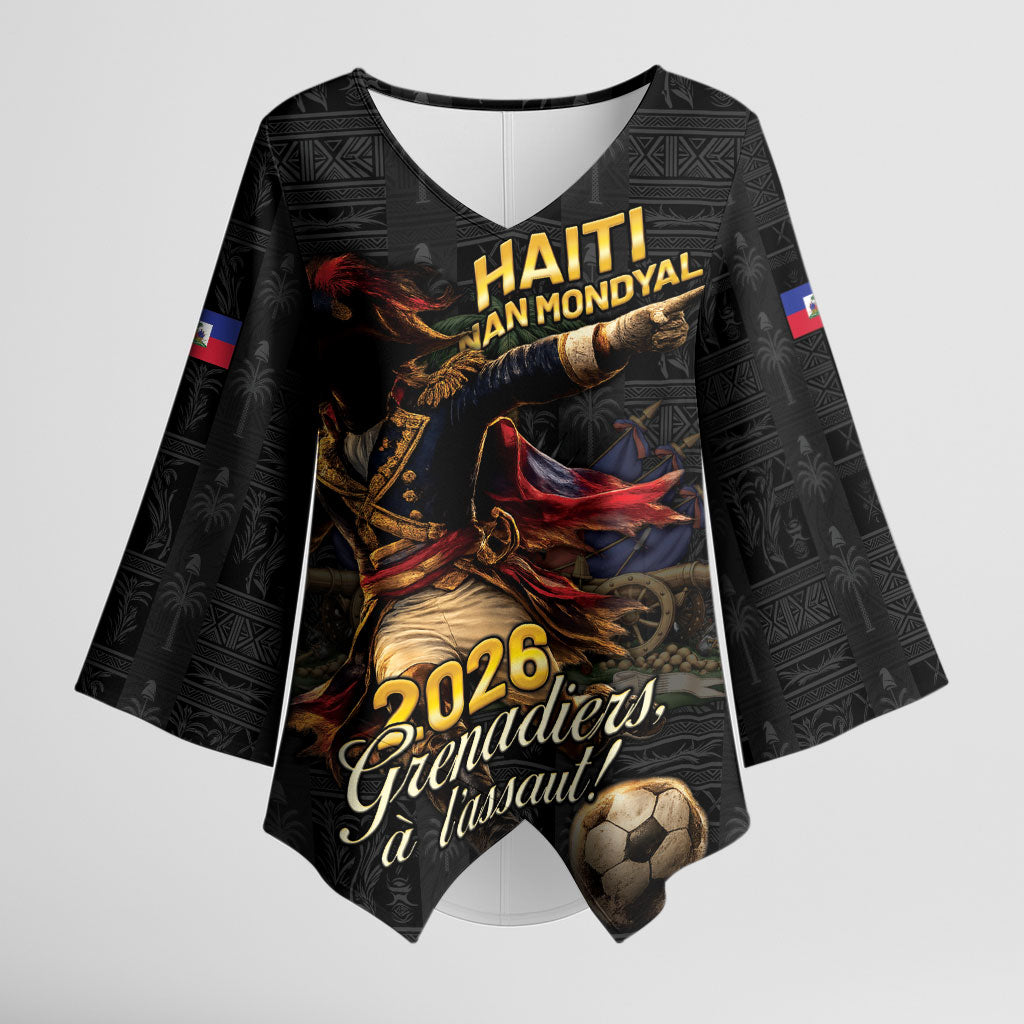 Custom Haiti Football 2026 Kimono Sleeve Blouse Haiti Nan Mondyal