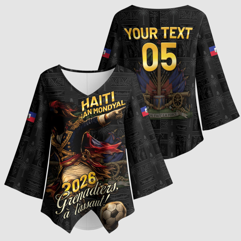 Custom Haiti Football 2026 Kimono Sleeve Blouse Haiti Nan Mondyal
