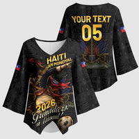 Custom Haiti Football 2026 Kimono Sleeve Blouse Haiti Nan Mondyal