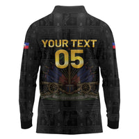 Custom Haiti Football 2026 Long Sleeve Polo Shirt Haiti Nan Mondyal