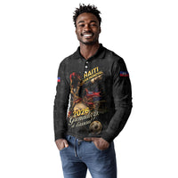 Custom Haiti Football 2026 Long Sleeve Polo Shirt Haiti Nan Mondyal