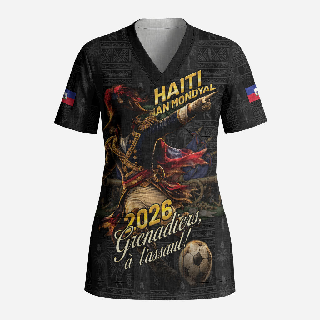 Custom Haiti Football 2026 Scrub Top Haiti Nan Mondyal