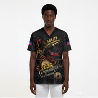 Custom Haiti Football 2026 Scrub Top Haiti Nan Mondyal
