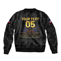 Custom Haiti Football 2026 Sleeve Zip Bomber Jacket Haiti Nan Mondyal
