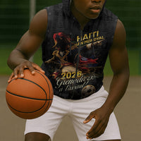 Custom Haiti Football 2026 Sleeveless Zip Hoodie Haiti Nan Mondyal