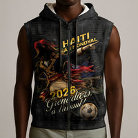 Custom Haiti Football 2026 Sleeveless Zip Hoodie Haiti Nan Mondyal