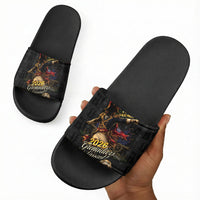 Haiti Football 2026 Slide Sandals Haiti Nan Mondyal