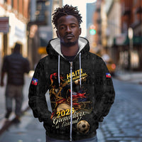 Custom Haiti Football 2026 Zip Hoodie Haiti Nan Mondyal