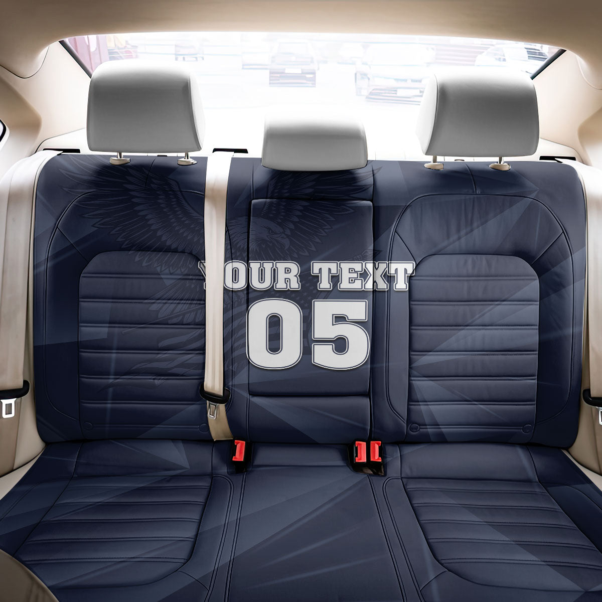 Custom United States Soccer 2026 Back Car Seat Cover USA Eagle Simple Style