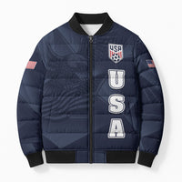Custom United States Soccer 2026 Bomber Puffer Jacket USA Eagle Simple Style
