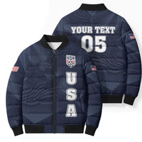 Custom United States Soccer 2026 Bomber Puffer Jacket USA Eagle Simple Style