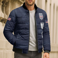 Custom United States Soccer 2026 Bomber Puffer Jacket USA Eagle Simple Style