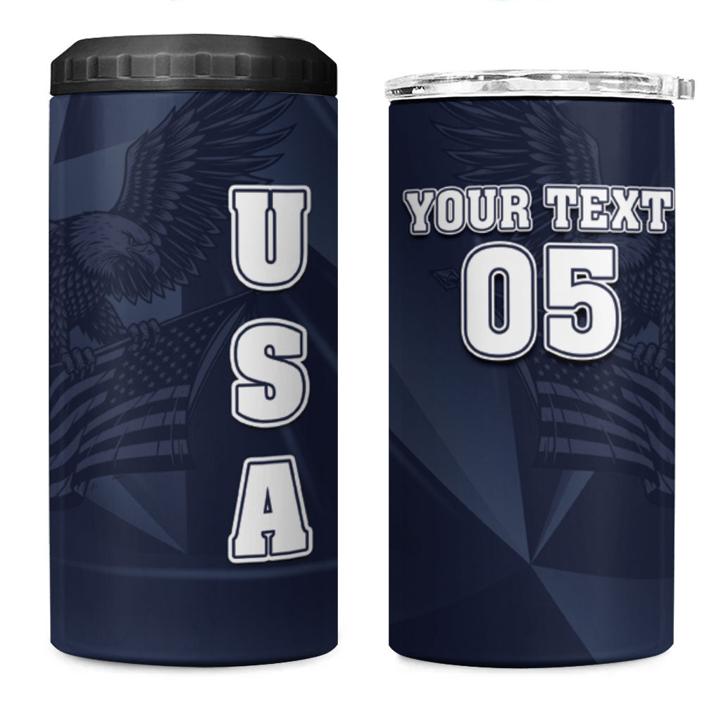 Custom United States Soccer 2026 4 in 1 Can Cooler Tumbler USA Eagle Simple Style