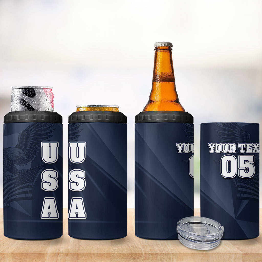 Custom United States Soccer 2026 4 in 1 Can Cooler Tumbler USA Eagle Simple Style