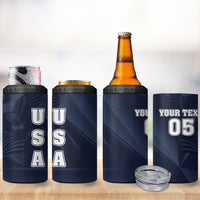 Custom United States Soccer 2026 4 in 1 Can Cooler Tumbler USA Eagle Simple Style