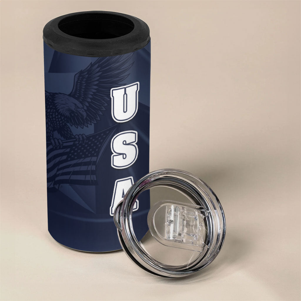 Custom United States Soccer 2026 4 in 1 Can Cooler Tumbler USA Eagle Simple Style