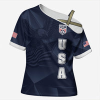 Custom United States Soccer 2026 Cross Shoulder Shirt USA Eagle Simple Style
