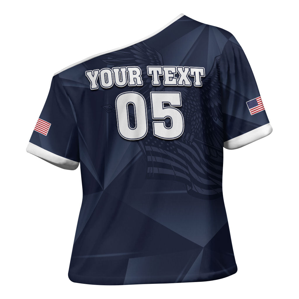 Custom United States Soccer 2026 Cross Shoulder Shirt USA Eagle Simple Style