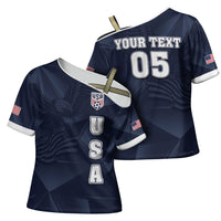 Custom United States Soccer 2026 Cross Shoulder Shirt USA Eagle Simple Style