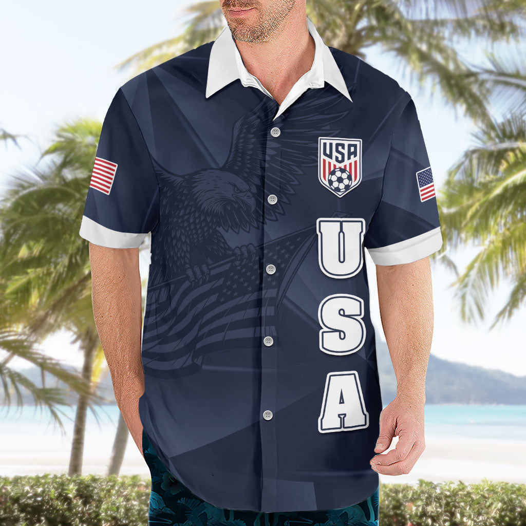 Custom United States Soccer 2026 Hawaiian Shirt USA Eagle Simple Style