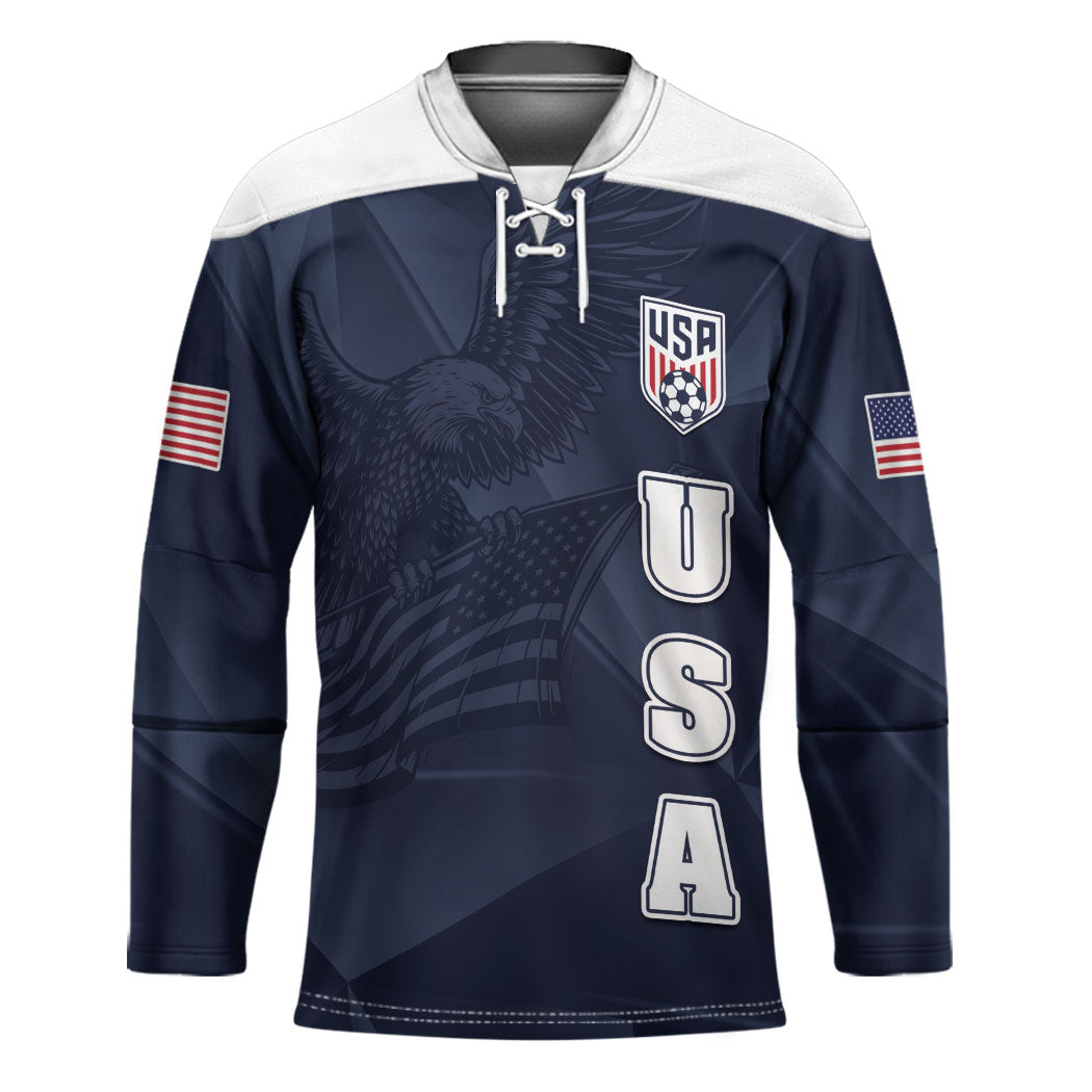 Custom United States Soccer 2026 Hockey Jersey USA Eagle Simple Style