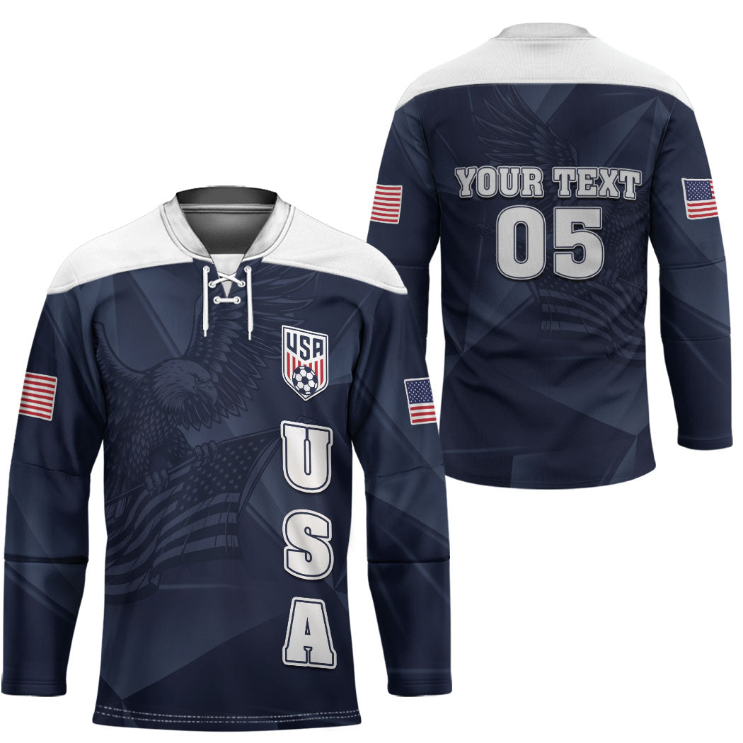 Custom United States Soccer 2026 Hockey Jersey USA Eagle Simple Style