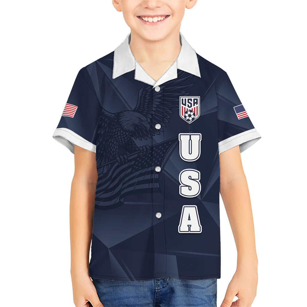 Custom United States Soccer 2026 Kid Hawaiian Shirt USA Eagle Simple Style