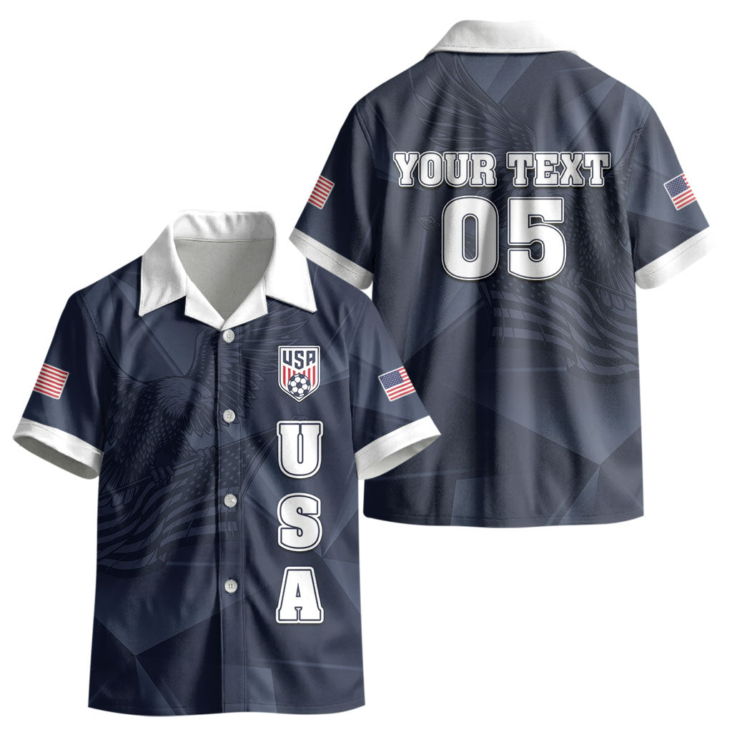 Custom United States Soccer 2026 Kid Hawaiian Shirt USA Eagle Simple Style LT05