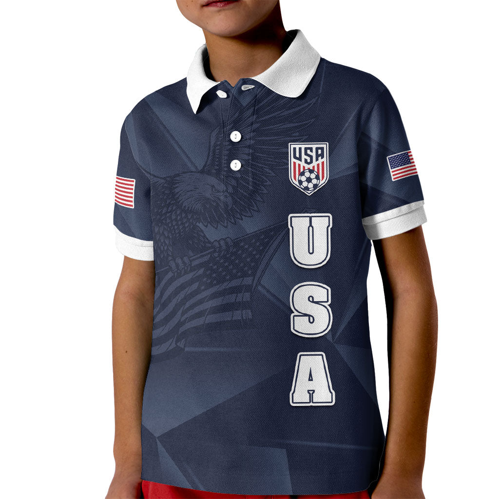 Custom United States Soccer 2026 Kid Polo Shirt USA Eagle Simple Style