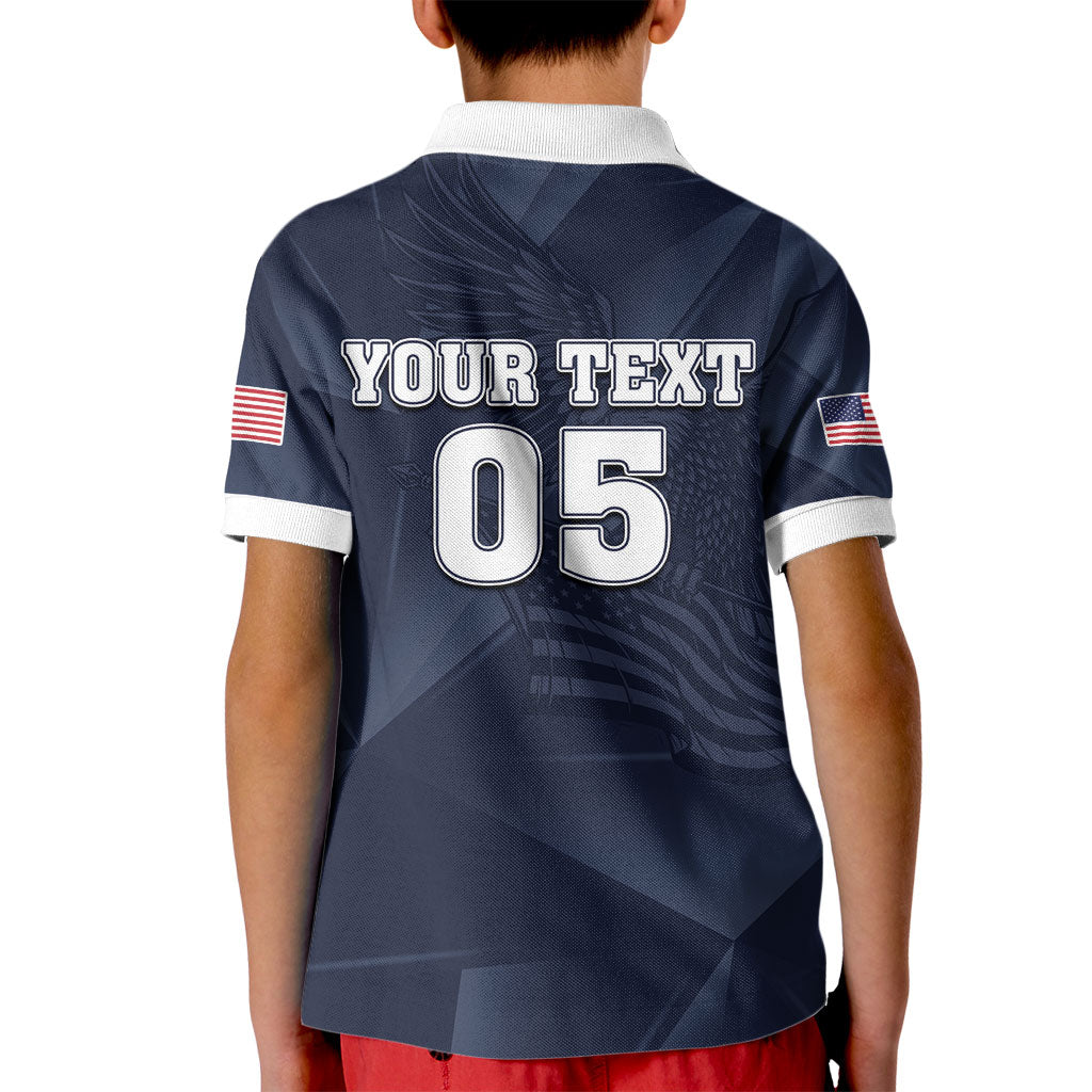 Custom United States Soccer 2026 Kid Polo Shirt USA Eagle Simple Style