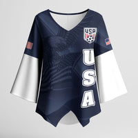 Custom United States Soccer 2026 Kimono Sleeve Blouse USA Eagle Simple Style