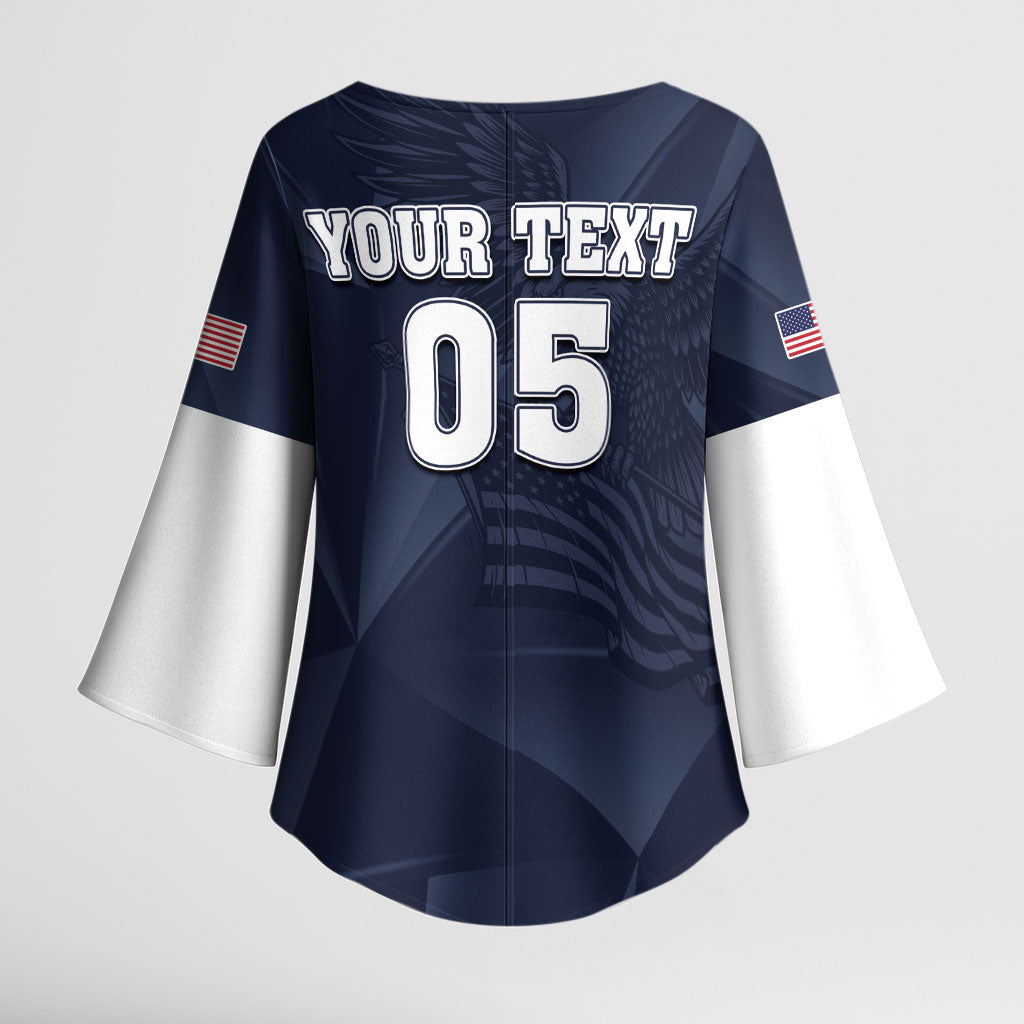 Custom United States Soccer 2026 Kimono Sleeve Blouse USA Eagle Simple Style