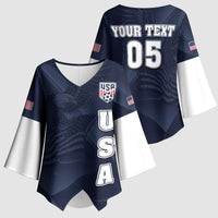 Custom United States Soccer 2026 Kimono Sleeve Blouse USA Eagle Simple Style