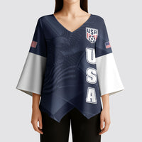 Custom United States Soccer 2026 Kimono Sleeve Blouse USA Eagle Simple Style