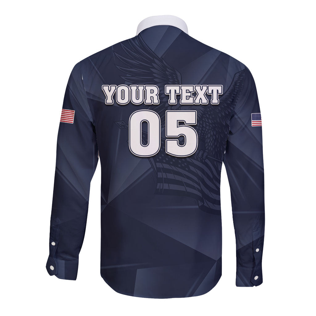 Custom United States Soccer 2026 Long Sleeve Button Shirt USA Eagle Simple Style