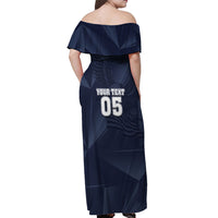 Custom United States Soccer 2026 Off Shoulder Maxi Dress USA Eagle Simple Style
