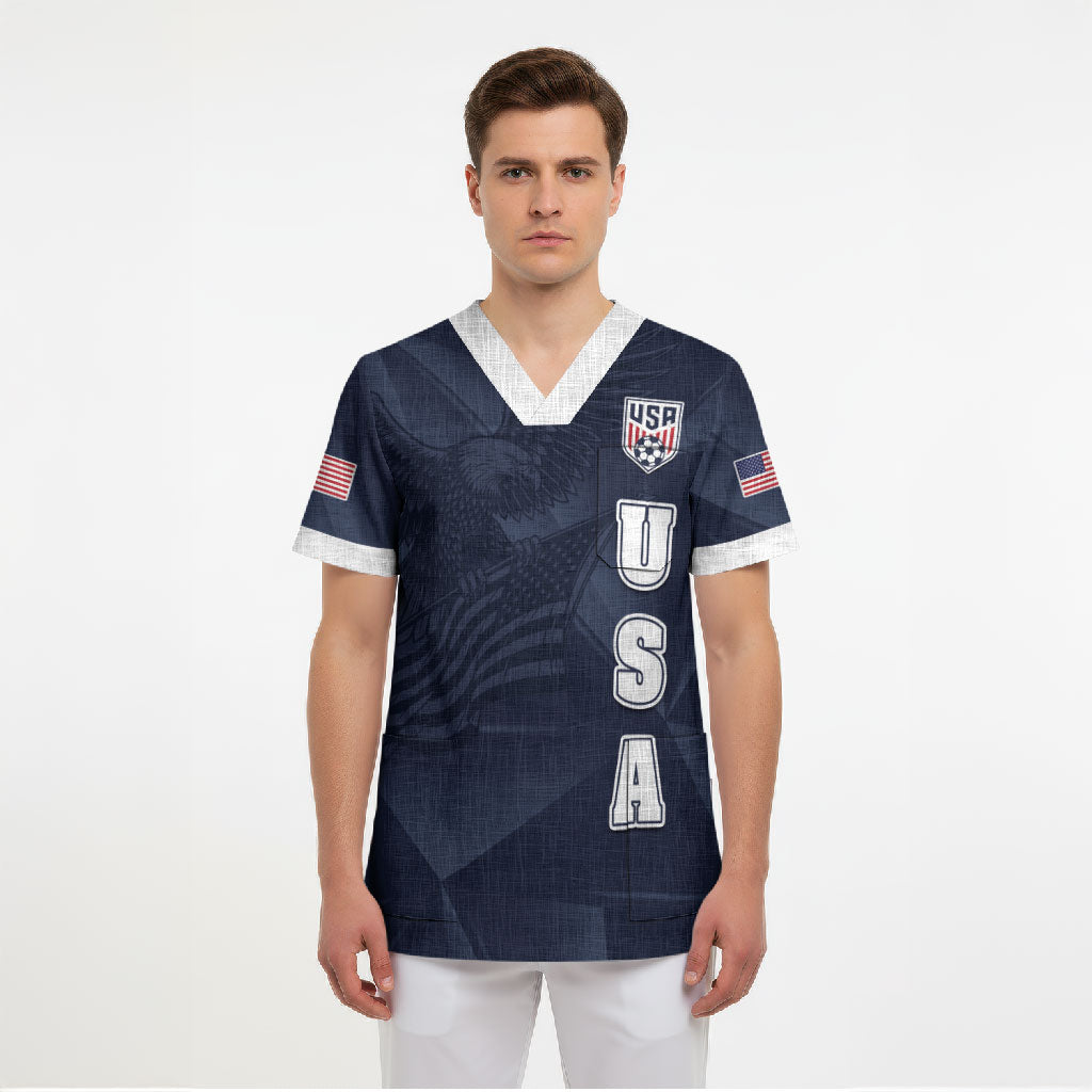 Custom United States Soccer 2026 Scrub Top USA Eagle Simple Style