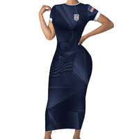 Custom United States Soccer 2026 Short Sleeve Bodycon Dress USA Eagle Simple Style