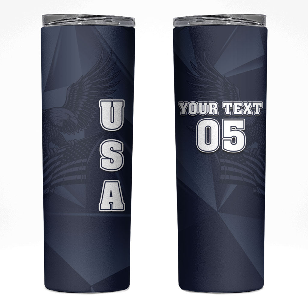 Custom United States Soccer 2026 Skinny Tumbler USA Eagle Simple Style
